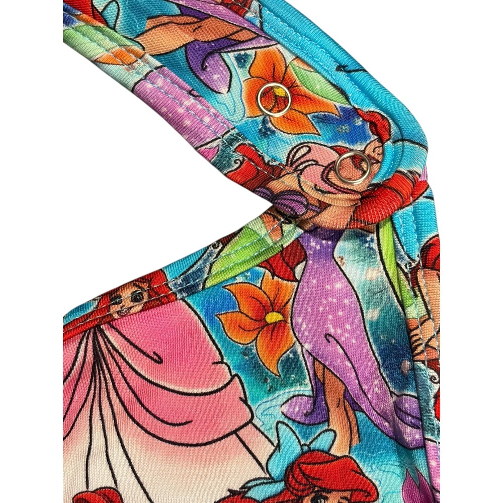 Disney The Little Mermaid Ariel Princess Bamboo Baby Bib Snap Closure Turquoise - Picture 3 of 3